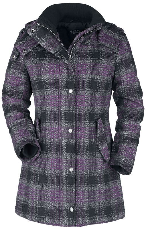 Short coat with chequered pattern
