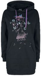 Long hoodie with large front print, Full Volume by EMP, Hooded sweater