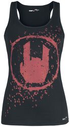 Black Top with Coloured Rockhand Print