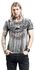 Grey T-shirt with V-Neckline and Print