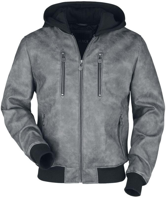 Grey faux-leather jacket