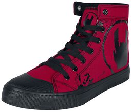 Red Sneakers with Rockhand Print, EMP Basic Collection, Sneakers High