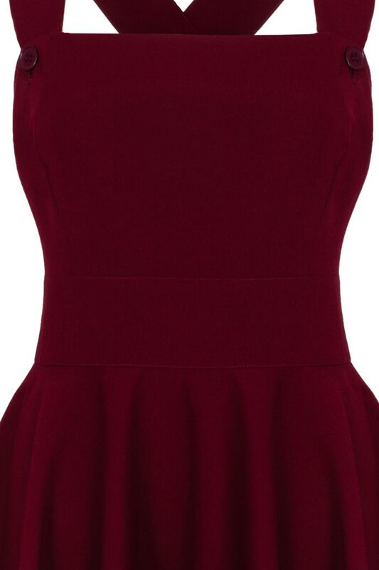 HELL BUNNY PATTI PINAFORE DRESS BLACK