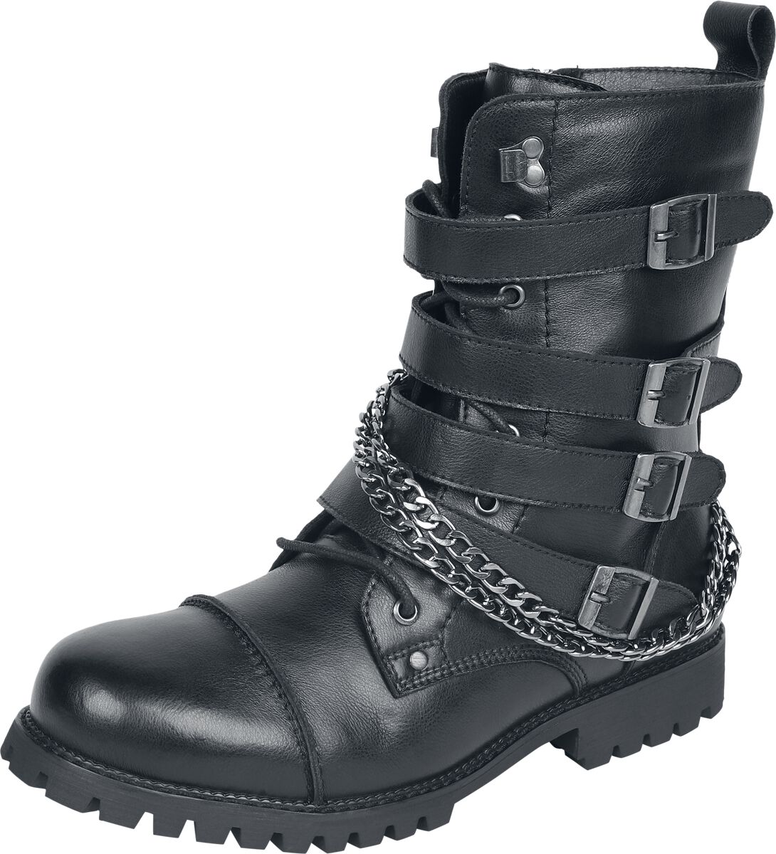 Black Boots with buckles and chains Gothicana by EMP Boot EMP