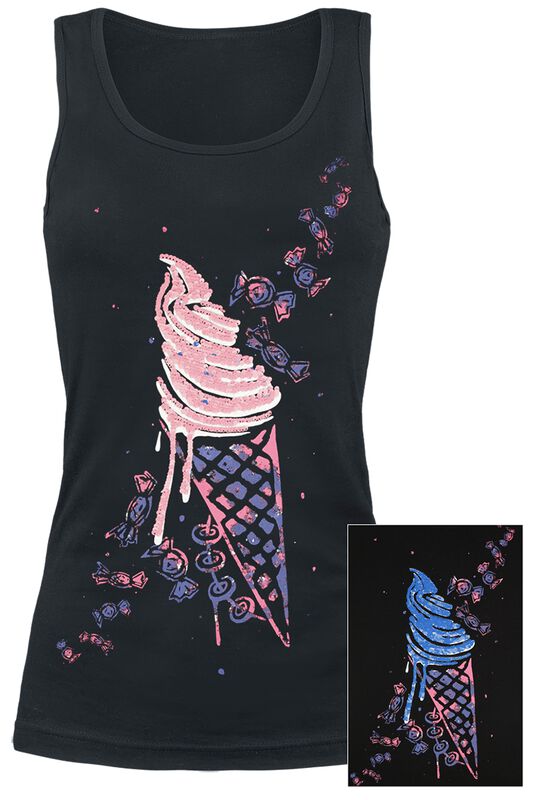 Tank Top with Sequins and Print