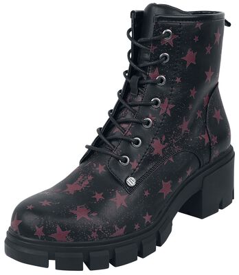 Black Boots with Star Pattern