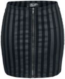 Striped Zip Skirt, Rock Rebel by EMP, Short skirt