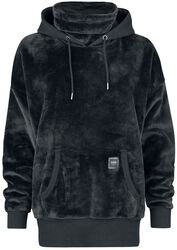 Fluffy Hoody with High Collar, Black Premium by EMP, Hooded sweater