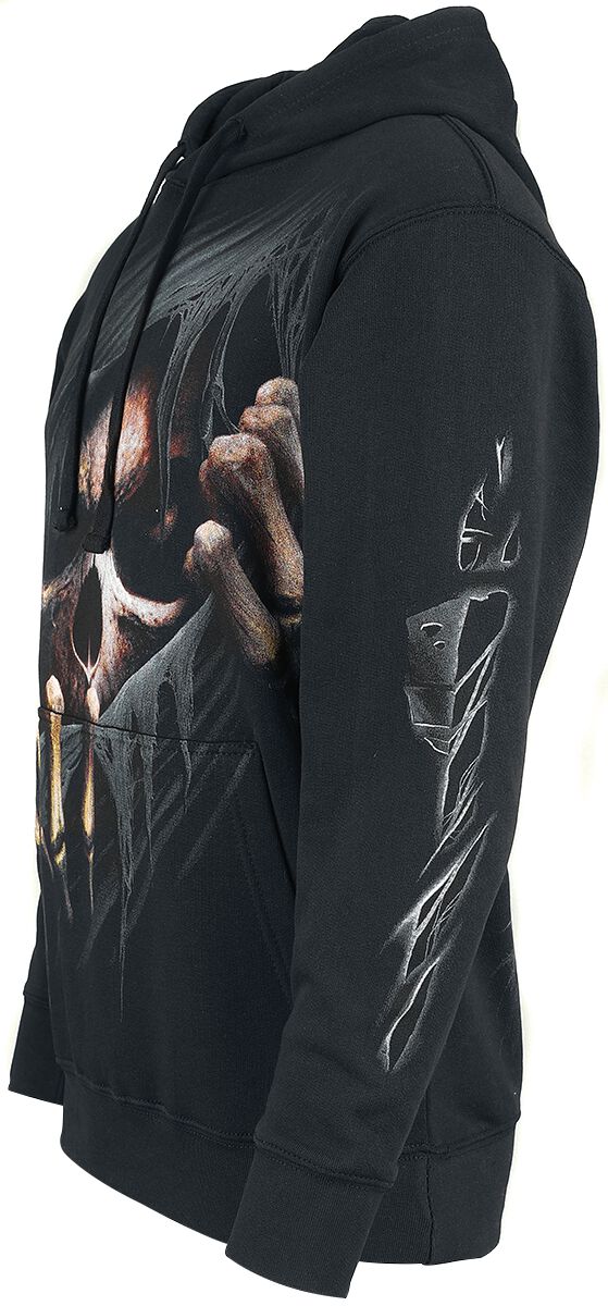 Spiral Men's Grim Ripper Black Zip-Up Hoodie - Casual Pullover With Graphic Print