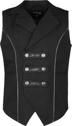 Vest with Faux Leather Straps, Gothicana by EMP, Vest