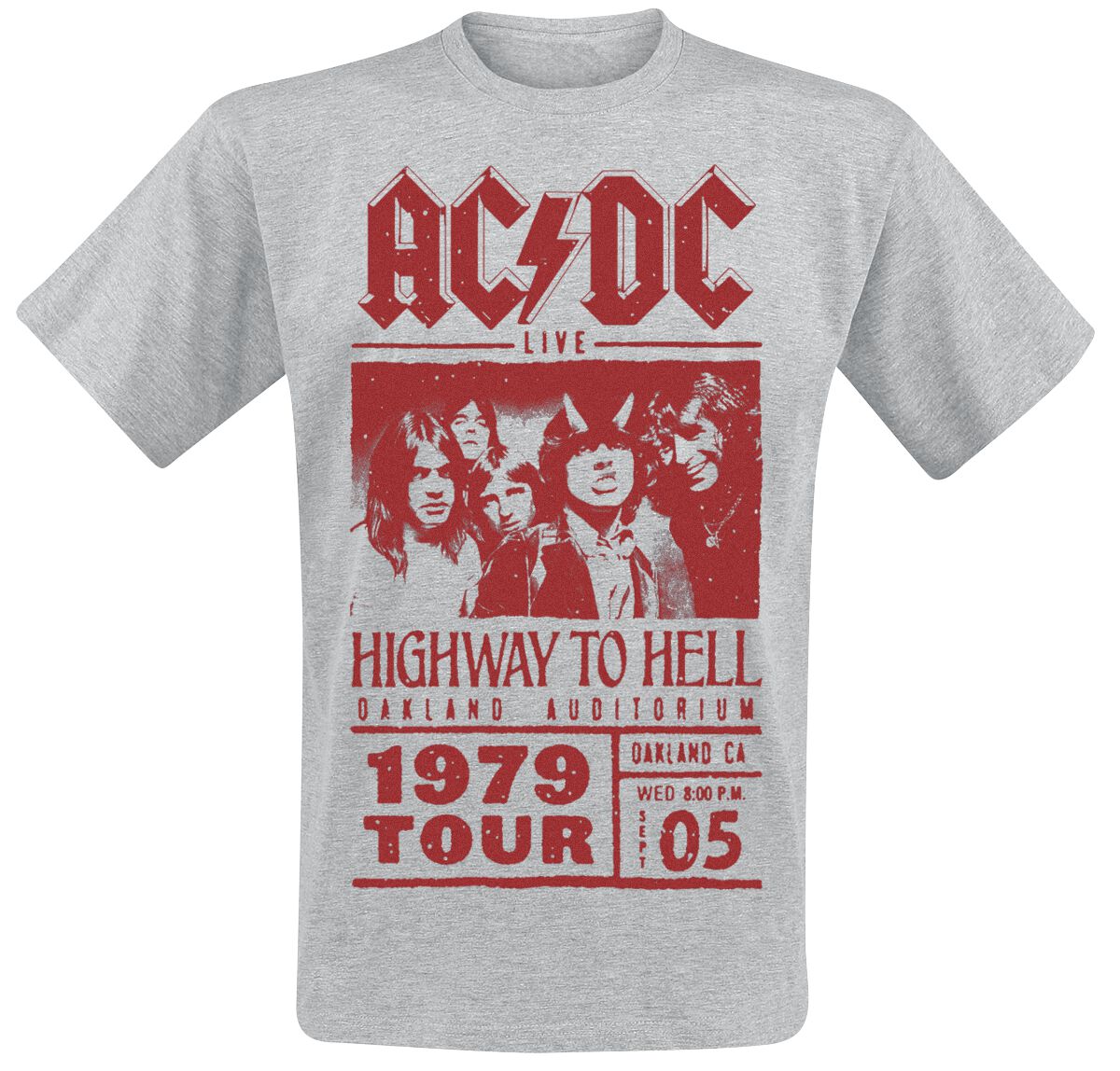Highway To Hell Red Photo 1979 Tour Ac Dc T Shirt Emp