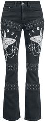 Grace - Jeans with Elaborate Prints and Lacing, Gothicana by EMP, Jeans
