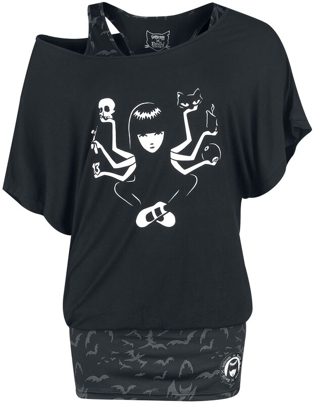 Gothicana X Emily the Strange 2-in-1 t-shirt and top
