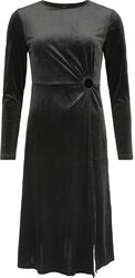 Velvet Keyhole Side Split Dress, QED London, Medium-length dress
