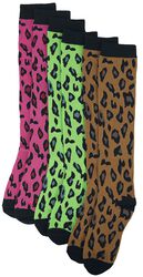3-Pack Leopard Knee Socks