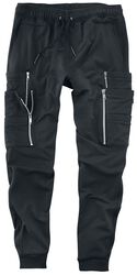 Cargo trousers with zipper details, Gothicana by EMP, Cargo Trousers
