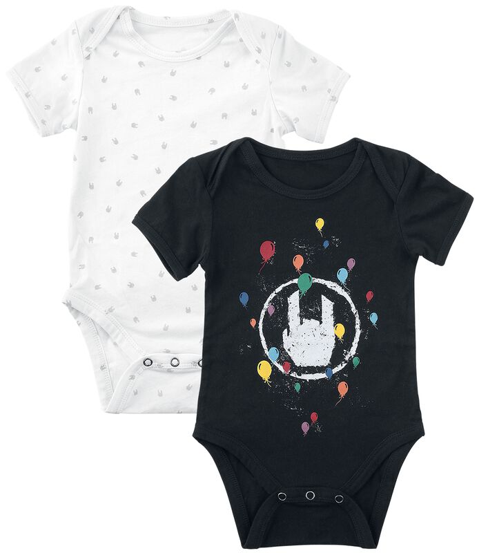 Double Pack Baby Rompers with Rockhand Print