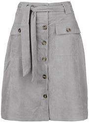 Babycord Button Front Skirt, QED London, Medium-length skirt