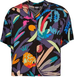 Ladies Viscose Resort Shirt, Urban Classics, Short-sleeved Shirt