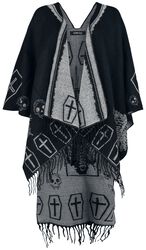 Skull and Coffin Poncho, Gothicana by EMP, Cardigan