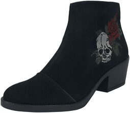 Boot with rose and skull embroidery, Rock Rebel by EMP, Boots