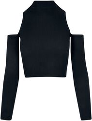 Ladies Rib Knit Cut Out Sleeve Longsleeve, Urban Classics, Long-sleeve Shirt