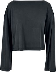 Ladies’ short Modal Bateau neckline long-sleeved top, Urban Classics, Long-sleeve Shirt