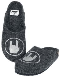 Grey Slippers with Rockhand Print