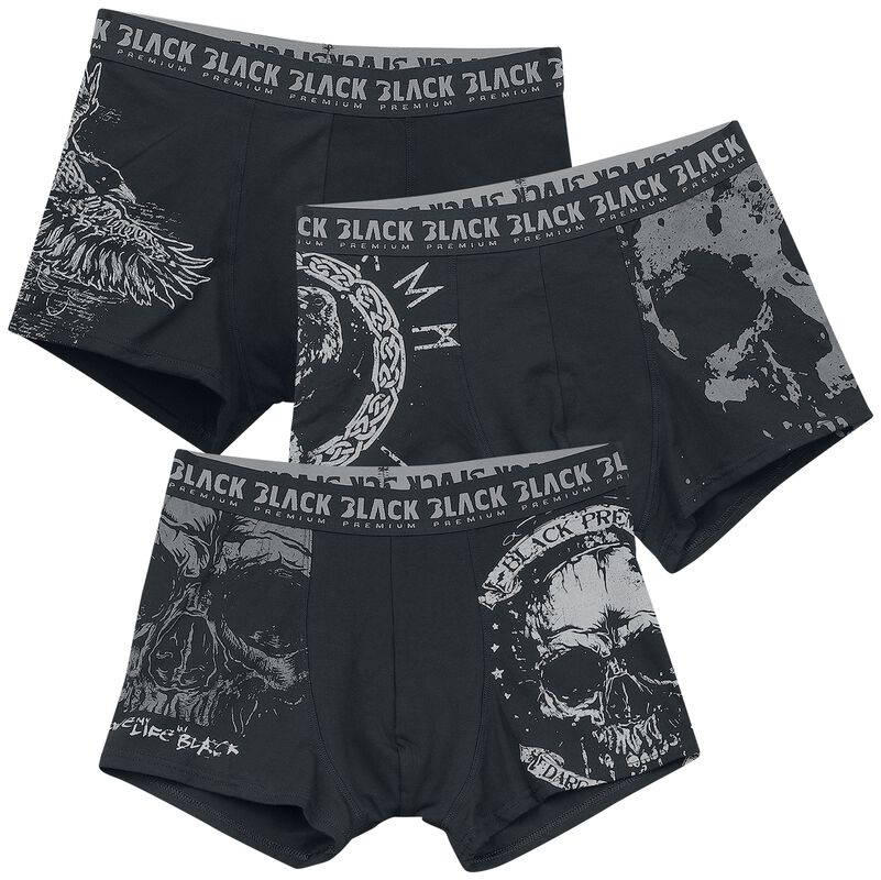 Black/Grey Underpants Set with Various Designs