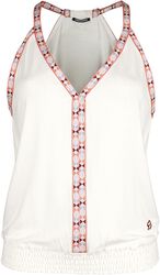 RED X CHIEMSEE - White Top with Multicoloured Seams