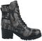 Lace-Up Boots with Camouflage Print