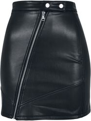 Ladies’ faux-leather biker skirt, Urban Classics, Short skirt