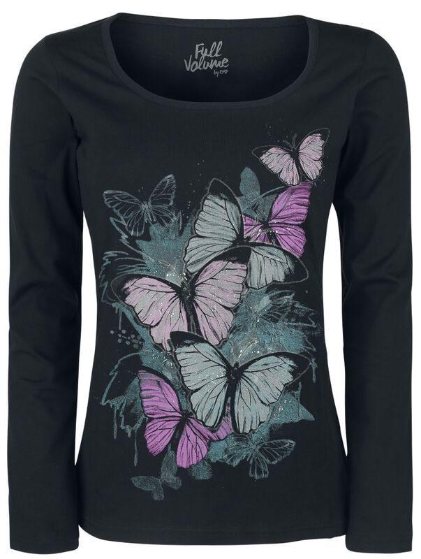 Long-Sleeve Shirt with Butterfly Print