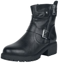 Biker boots with zip and buckles, Black Premium by EMP, Biker Boot