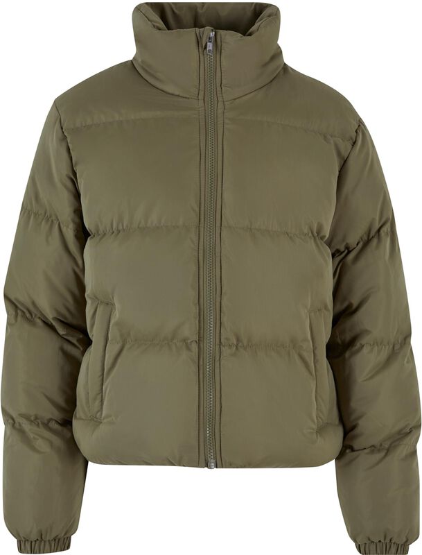Ladies cropped peached puffer jacket