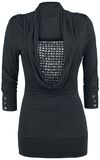 Studded Wide Collar, Black Premium by EMP, Long-sleeve Shirt