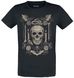 T-shirt with large skull in Ouija look