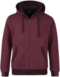 Hoodie with quilted structure, RED by EMP, Hooded zip