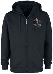 Zip hoodie with rock hand motif and EMP logo, EMP Stage Collection, Hooded zip
