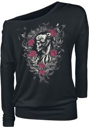 Long-Sleeve Top with Front Print, Gothicana by EMP, Long-sleeve Shirt