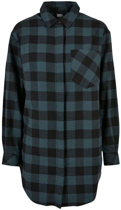 Ladies’ oversized chequered flannel shirt dress