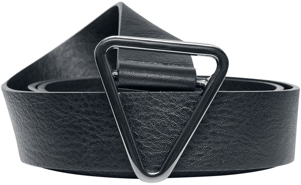 Triangle faux-leather buckle belt