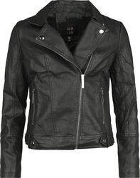 PU Classic Faux Leather Jacket, QED London, Imitation Leather Jacket