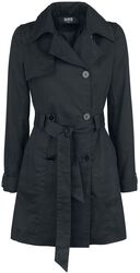 Cotton Trenchcoat, Black Premium by EMP, Short Coat