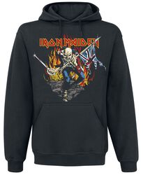 Trooper Flamed Battlefield, Iron Maiden, Hooded sweater