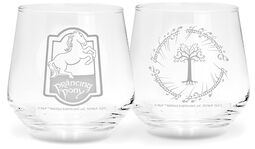 Prancing Pony and Gondor Tree, The Lord Of The Rings, Glass Set