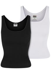 Ladies Organic Basic Rib Vest 2-pack, Urban Classics, Top