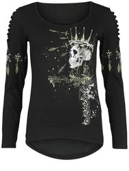 Long-sleeved top with cut-outs, Rock Rebel by EMP, Long-sleeve Shirt