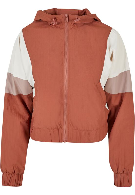 Ladies’ short three-tone crinkle jacket