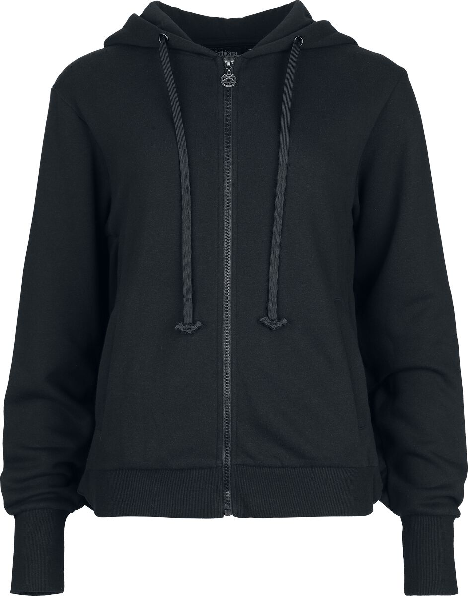 Mystical Woods Hoodie Jacket with bat wings Gothicana by EMP